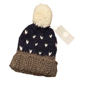 NWT The Blueberry Hill Chicken Little Knit Beanie Pom Pom X-Small 3-6 month Baby